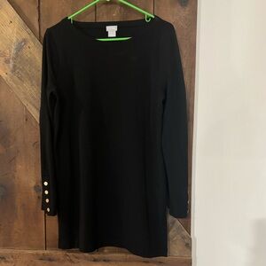 Chico's Black Tunic with Gold Button Accents
